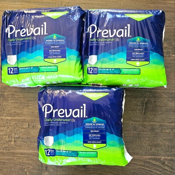 New Prevail Daily Underwear  Qty 3 Packages (12 Count Per Package) XXL 68" - 80" - Picture 3 of 7